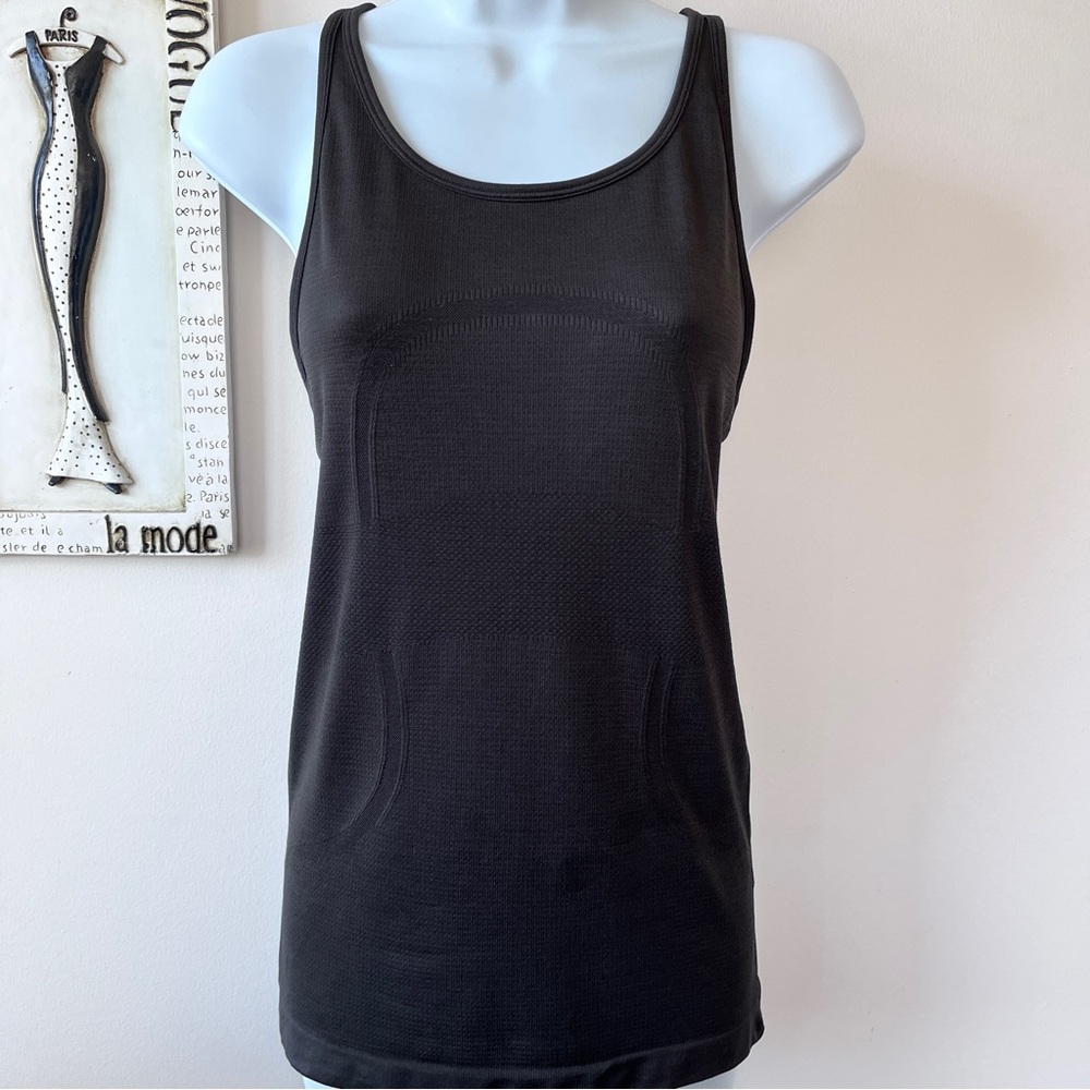 Lululemon Sweat Life Run For Cheese Black Strappy Tank Top Running Athletic